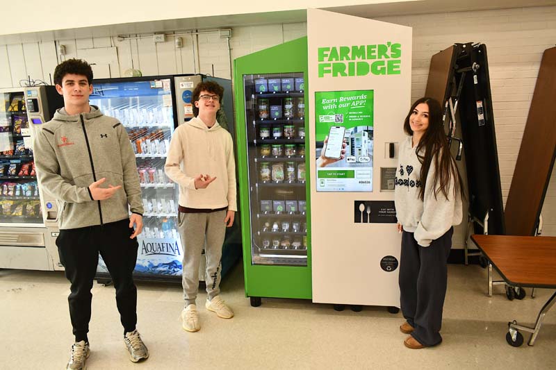 Students by fridge
