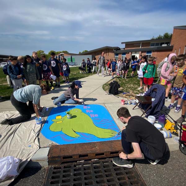 painted storm drain