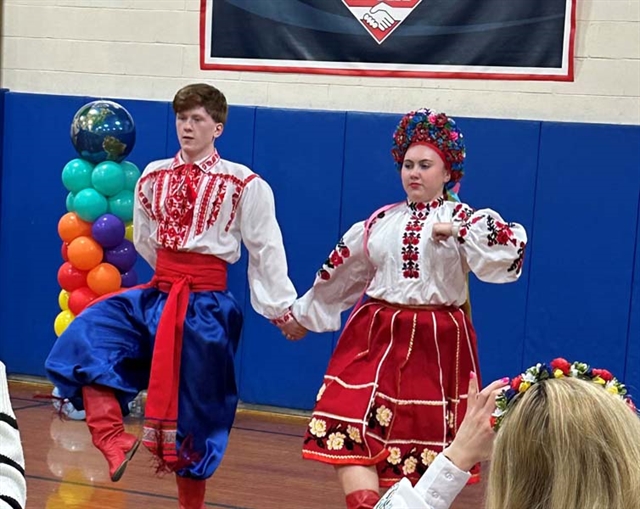 Students dancing