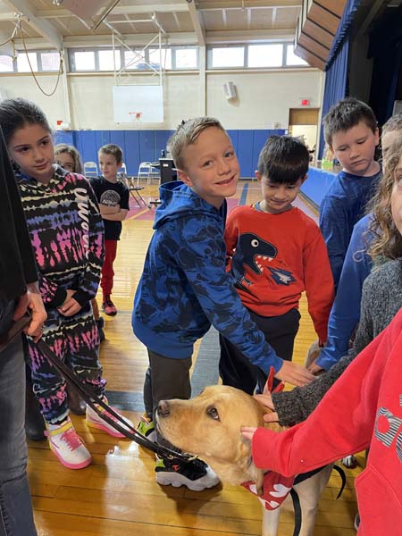 guide dog with children