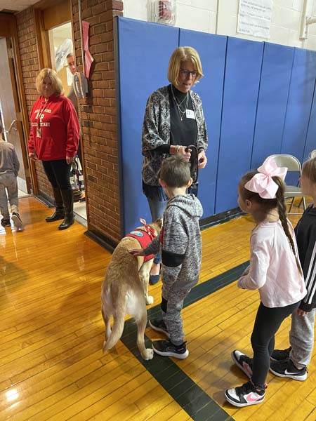 guide dog with children