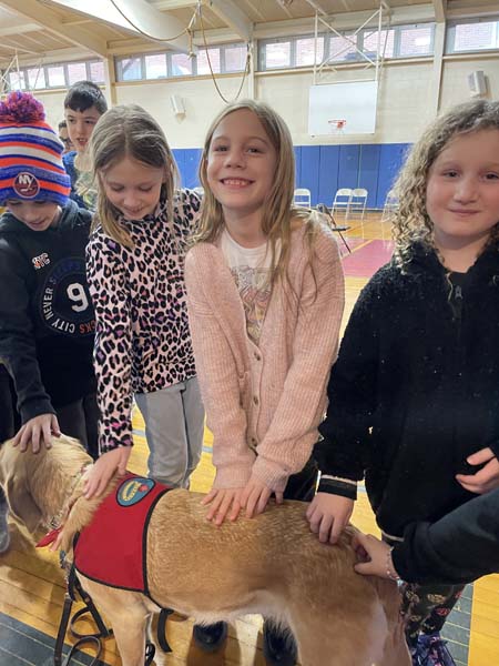 guide dog with children