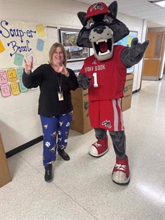 Wolfie with Principal Westrack