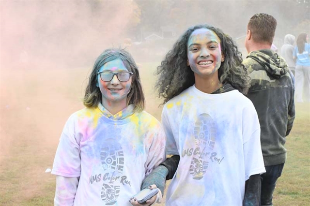 Students with color on faces