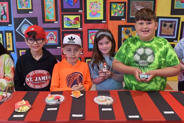 students with art work