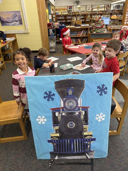 students in library smiling