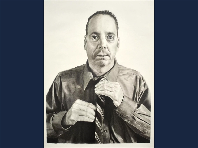 artwork of a man with a tie on