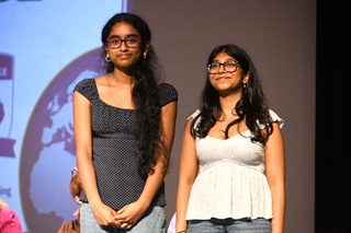 students on stage