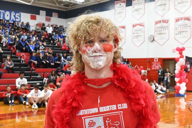 Student with pie in his face