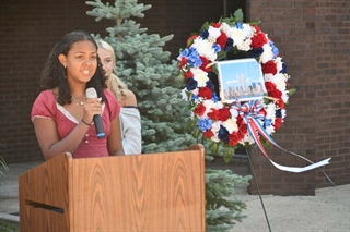 student speaking