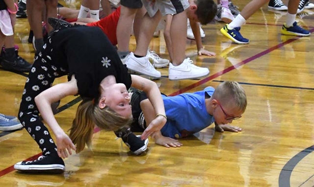 Students dancing