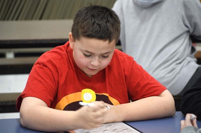 students playing bingo
