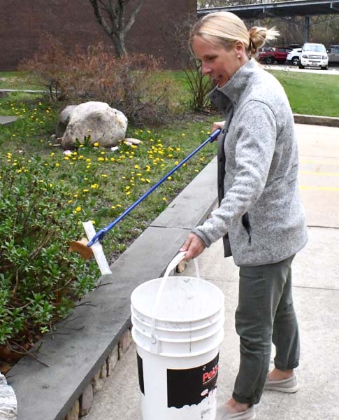 Ms. Hoffman cleaning up