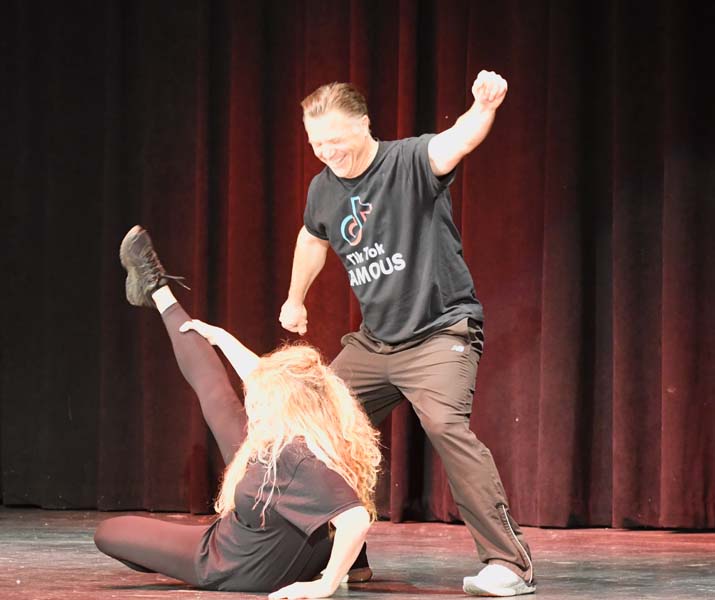 Teachers dancing on stage