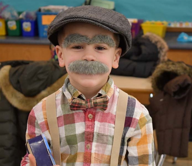 boy dressed as old man