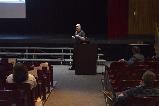 presentation in auditorium