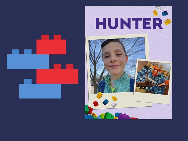 Hunter and his lego creation