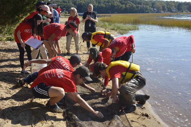 Students at river