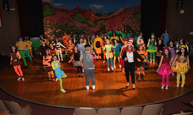 Students performing in a musical